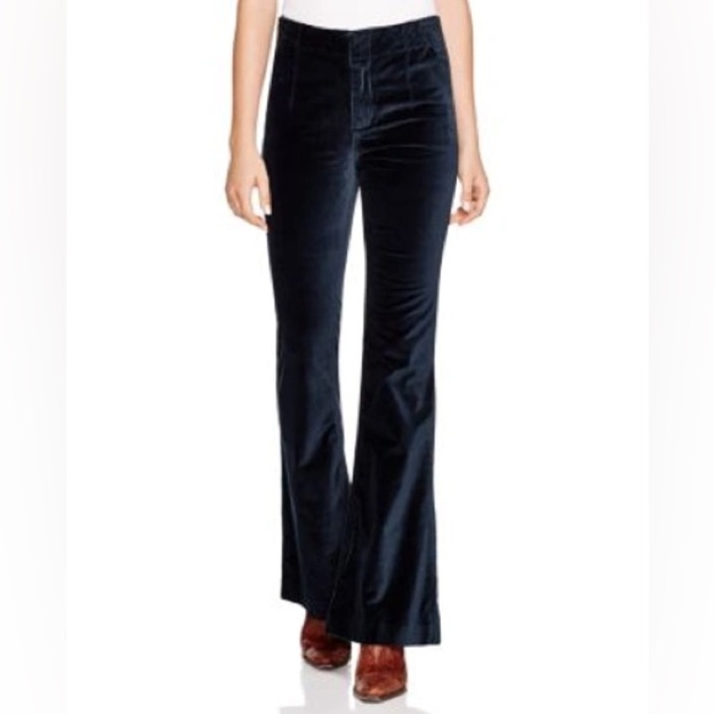Free People Jewel Green Velvet Boot Cut Pants
